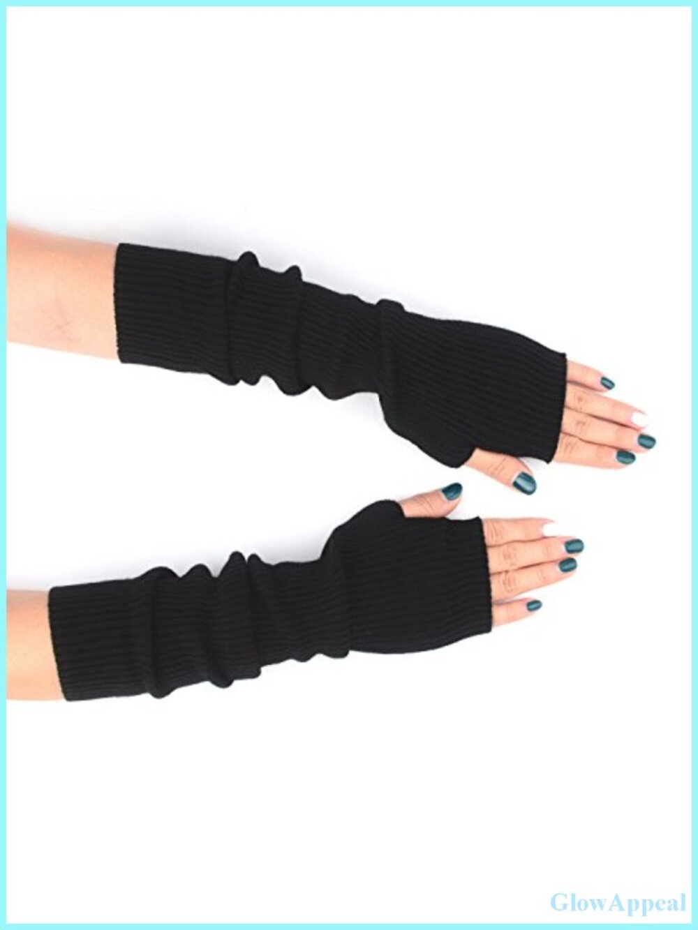 Cashmere Blend Fingerless Gloves Long Arm Warmers Women Thumb Hole